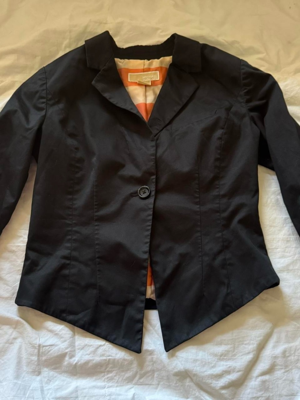 Michael Kors Black Single-Button Women's Blazer with Contrast Lining